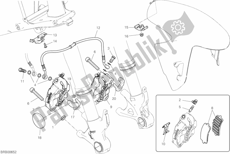 Todas las partes para Sistema De Freno Delantero de Ducati Streetfighter V4 1103 2020
